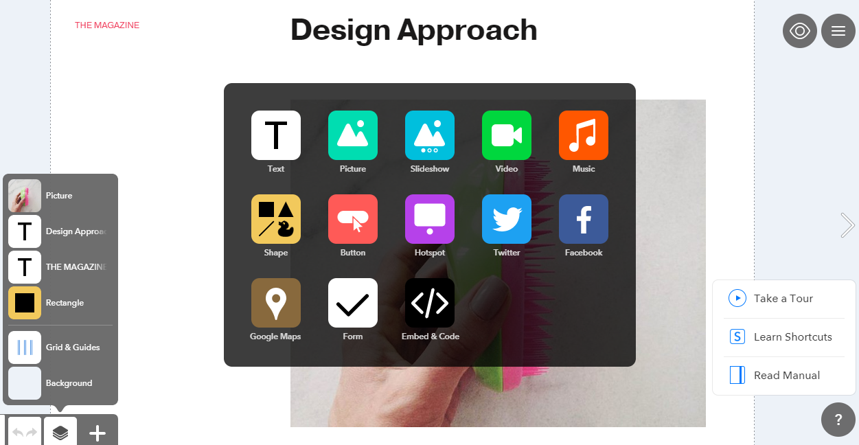 Скриншот (снимок экрана) Readymag