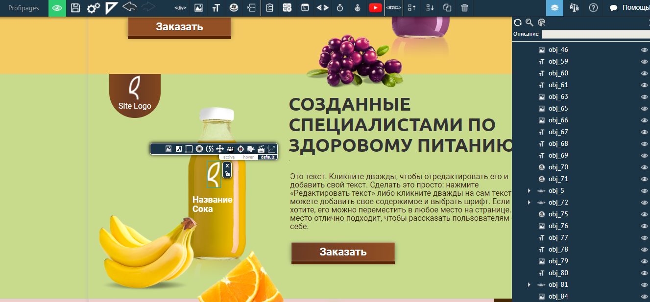 Скриншот (снимок экрана) ProfiPages