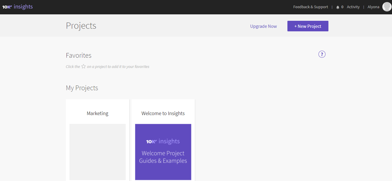 Скриншот (снимок экрана) 10,000ft Insights
