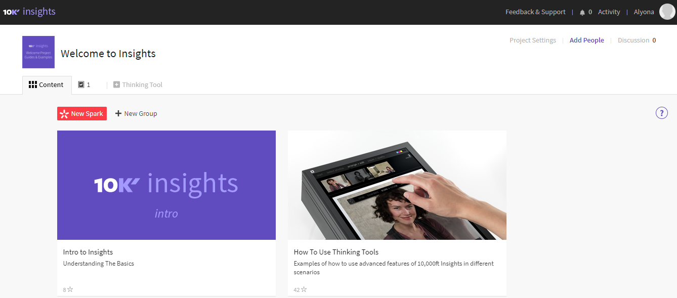 Скриншот (снимок экрана) 10,000ft Insights