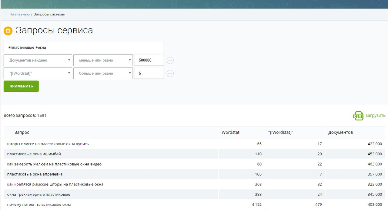 Скриншот (снимок экрана) Keys.so