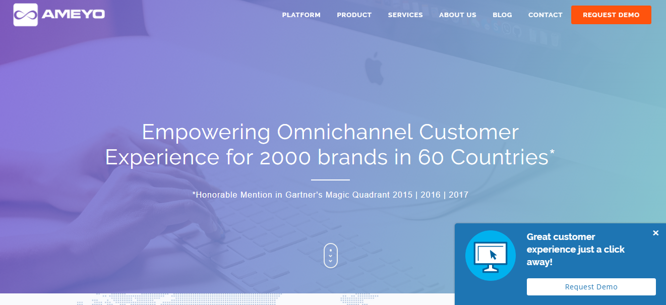 Скриншот (снимок экрана) Ameyo