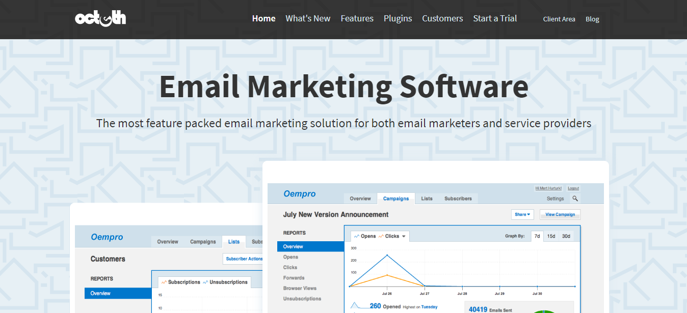 Скриншот (снимок экрана) Oempro