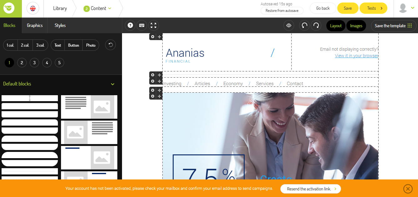 Скриншот (снимок экрана) FreshMail