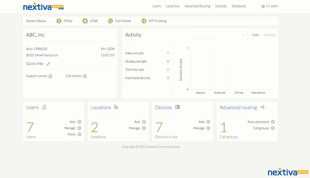 Скриншот (снимок экрана) Nextiva
