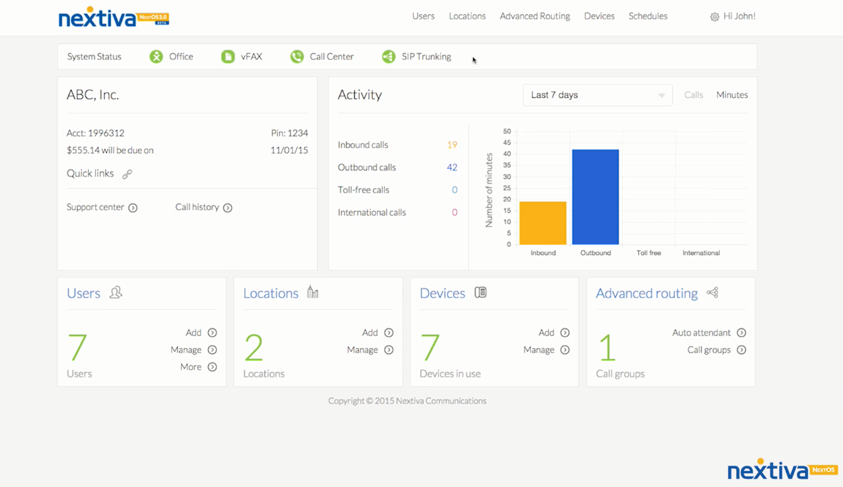 Скриншот (снимок экрана) Nextiva