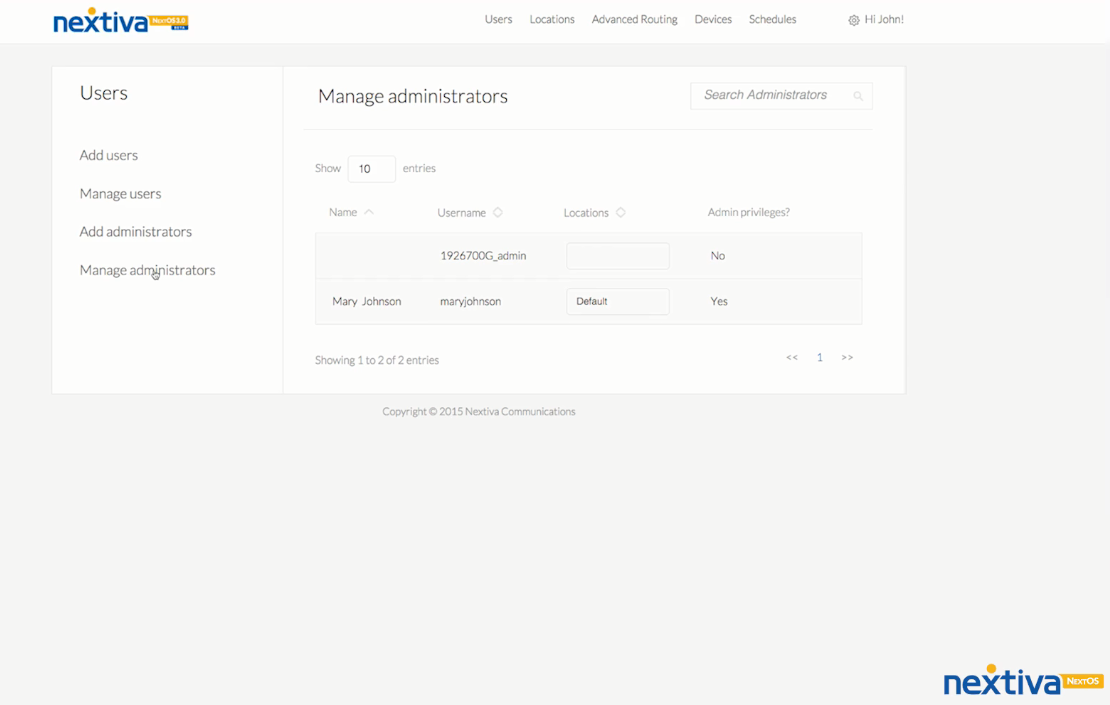 Скриншот (снимок экрана) Nextiva