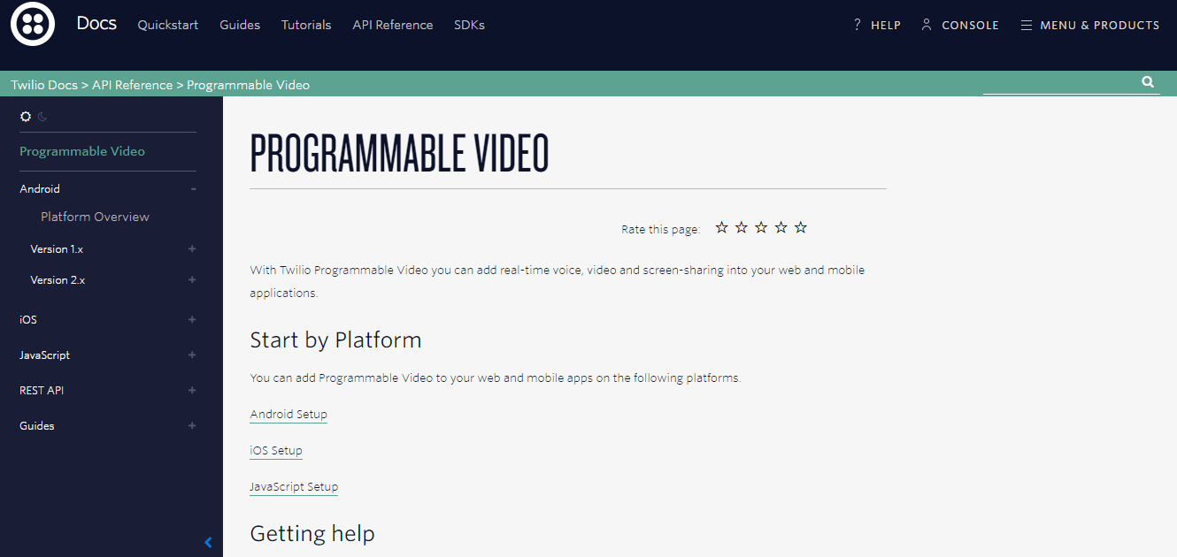 Скриншот (снимок экрана) Twilio