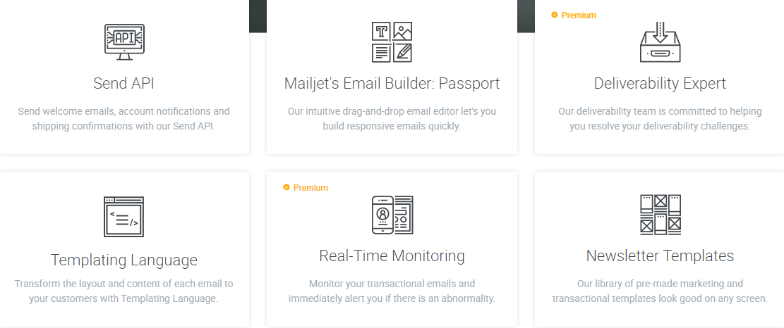 Скриншот (снимок экрана) Mailjet