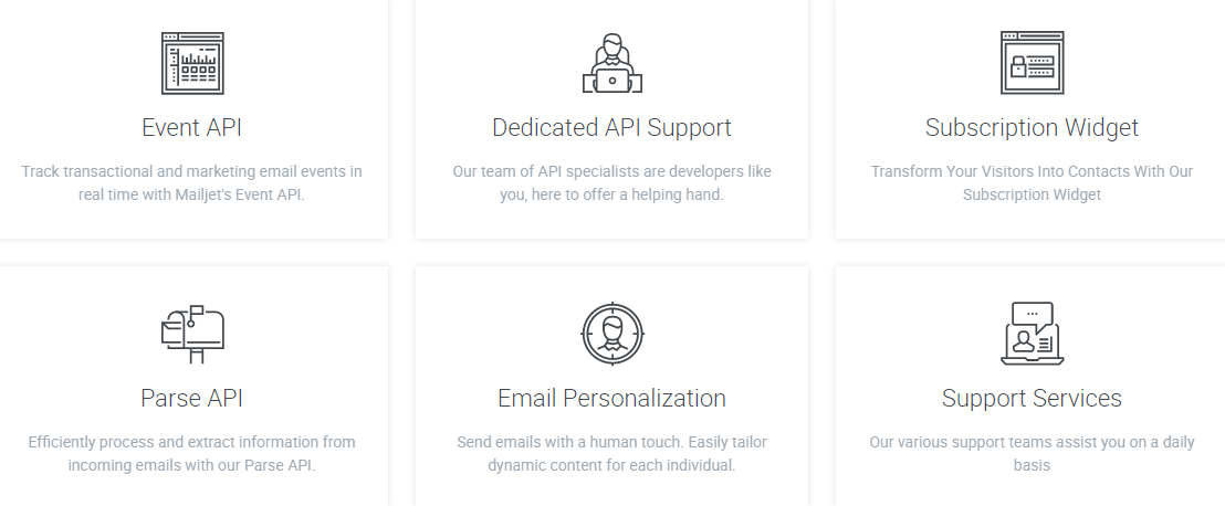 Скриншот (снимок экрана) Mailjet