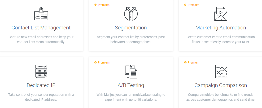 Скриншот (снимок экрана) Mailjet