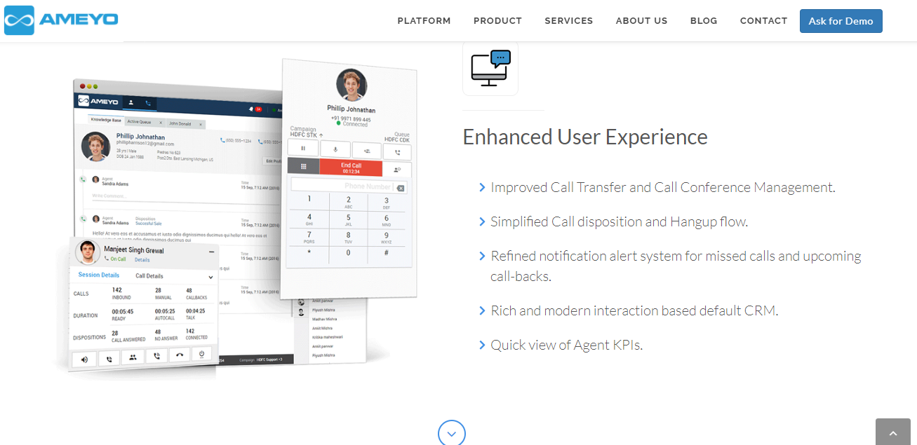 Скриншот (снимок экрана) Ameyo