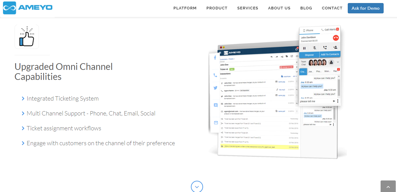 Скриншот (снимок экрана) Ameyo