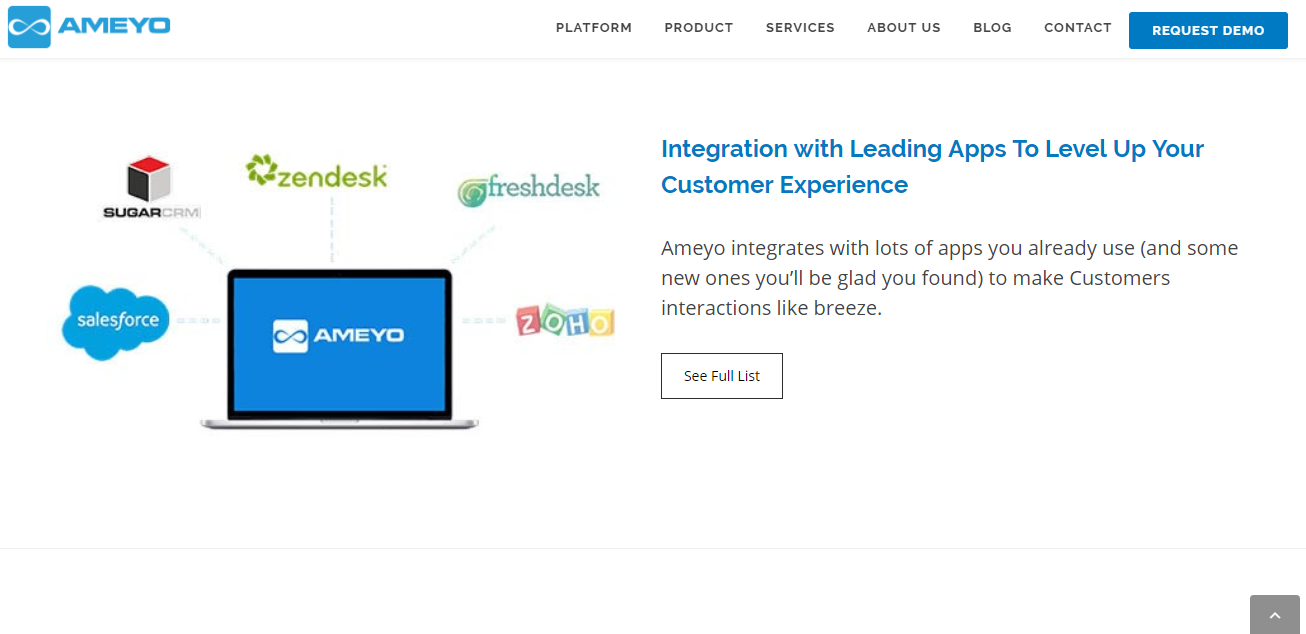 Скриншот (снимок экрана) Ameyo