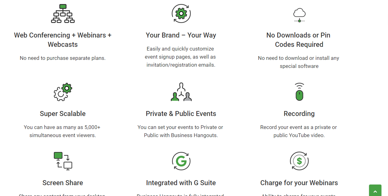 Скриншот (снимок экрана) Business Hangouts