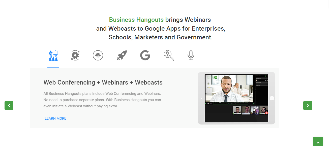 Скриншот (снимок экрана) Business Hangouts