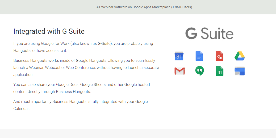Скриншот (снимок экрана) Business Hangouts