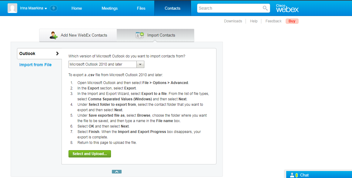 Скриншот (снимок экрана) Cisco WebEx
