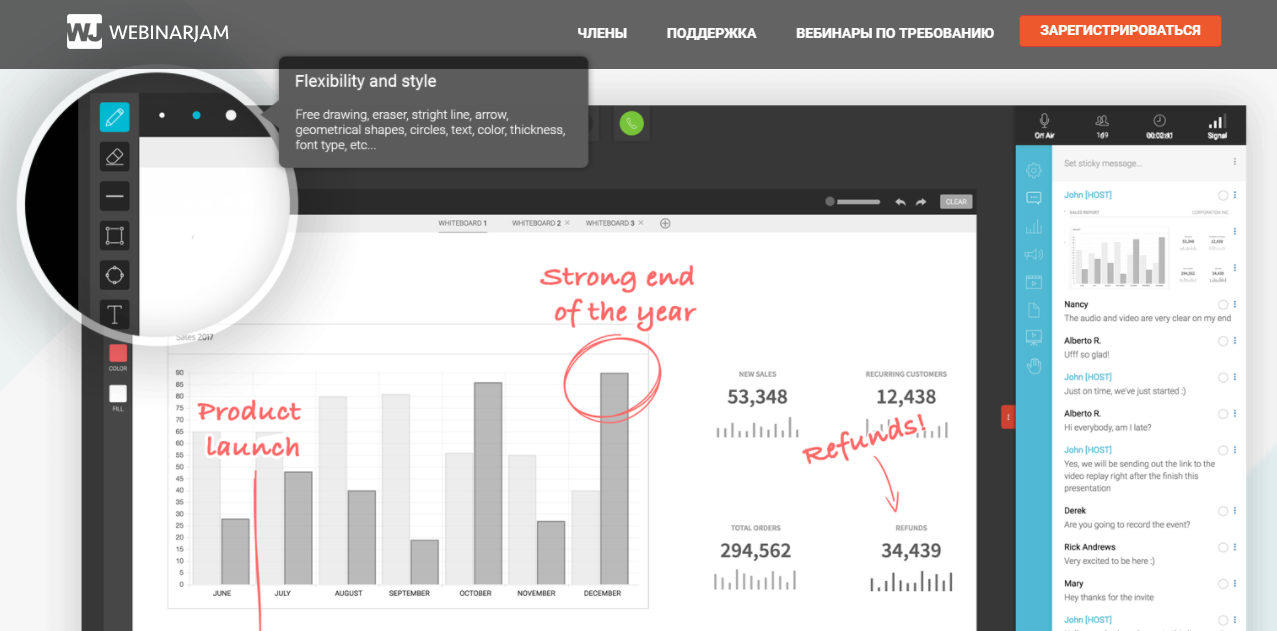 Скриншот (снимок экрана) WebinarJam