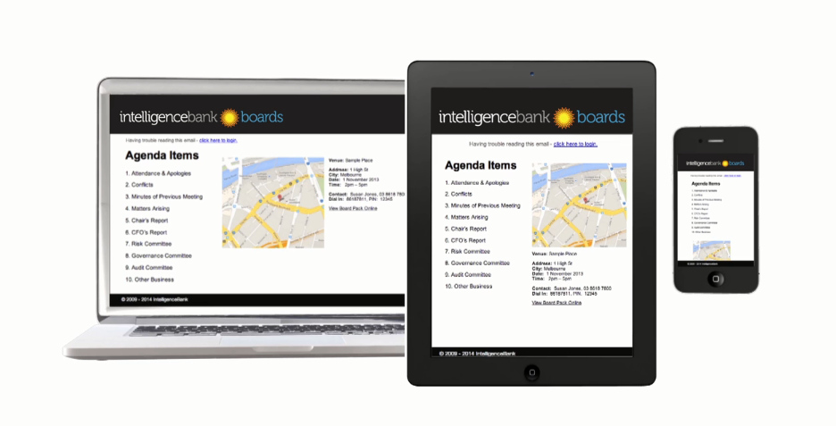 Скриншот (снимок экрана) IntelligenceBank Boards