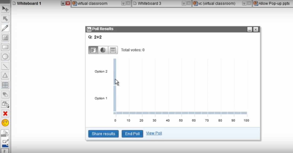 Скриншот (снимок экрана) WizIQ Virtual Classroom