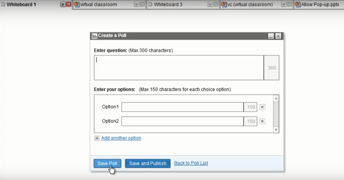 Скриншот (снимок экрана) WizIQ Virtual Classroom
