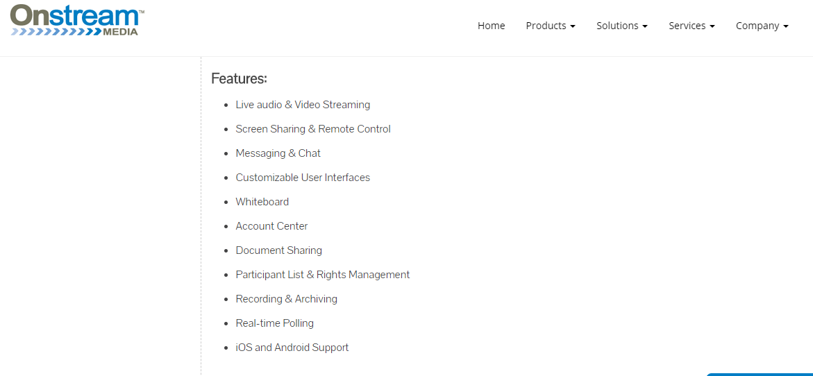 Скриншот (снимок экрана) Onstream Meetings