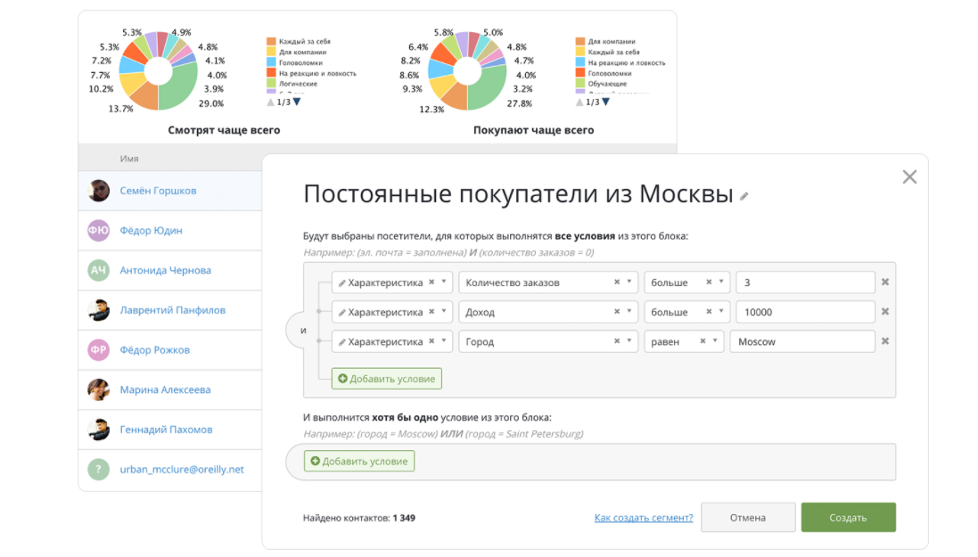 Скриншот (снимок экрана) Convead