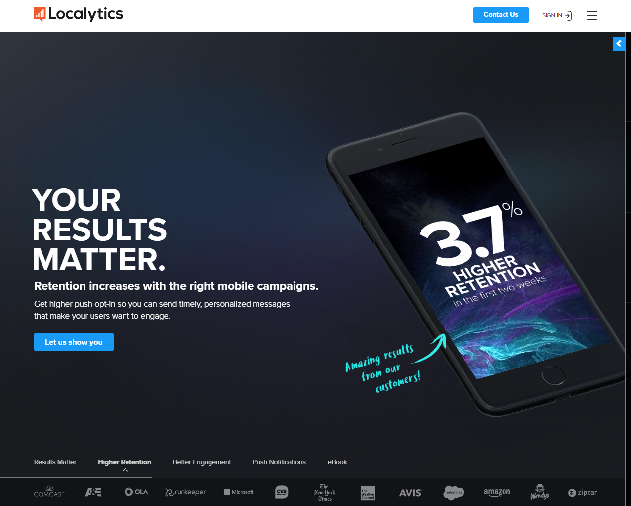 Скриншот (снимок экрана) Localytics