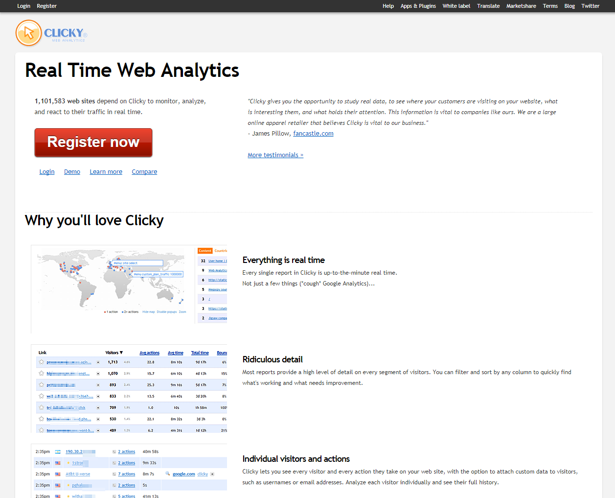 Скриншот (снимок экрана) Clicky