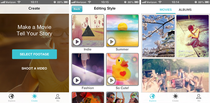 Скриншот (снимок экрана) Magisto