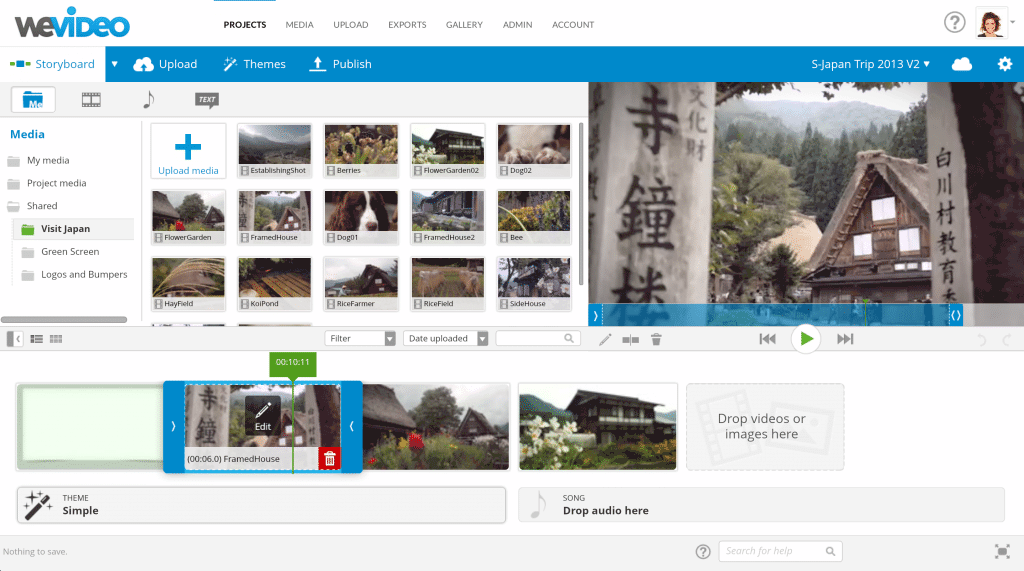 Скриншот (снимок экрана) WeVideo