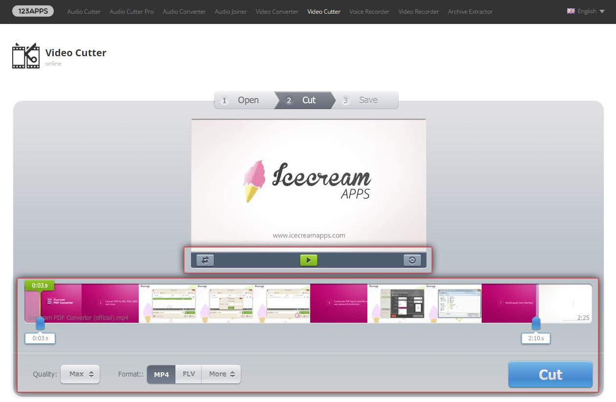 Скриншот (снимок экрана) Video Cutter