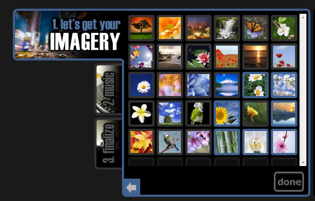 Скриншот (снимок экрана) Animoto