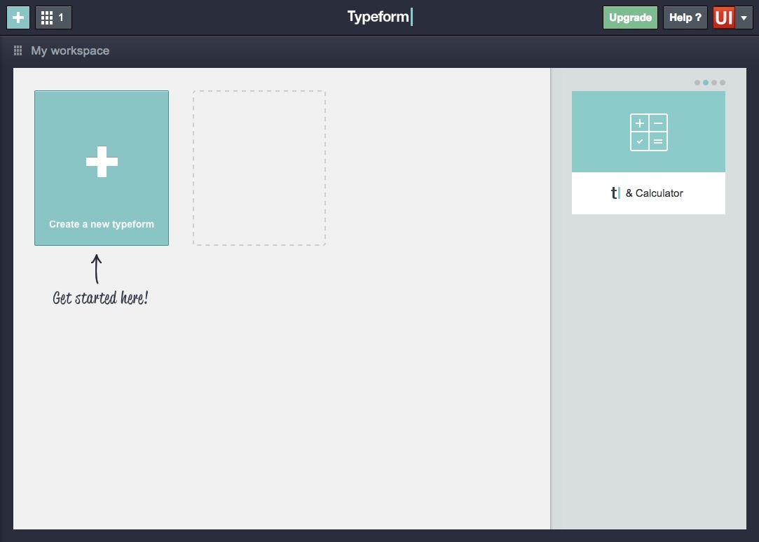 Скриншот (снимок экрана) Typeform