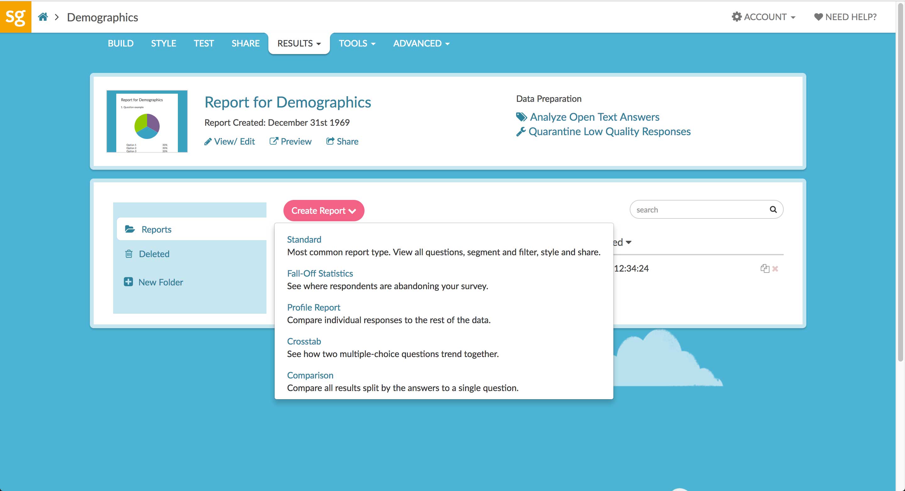 Скриншот (снимок экрана) Surveygizmo