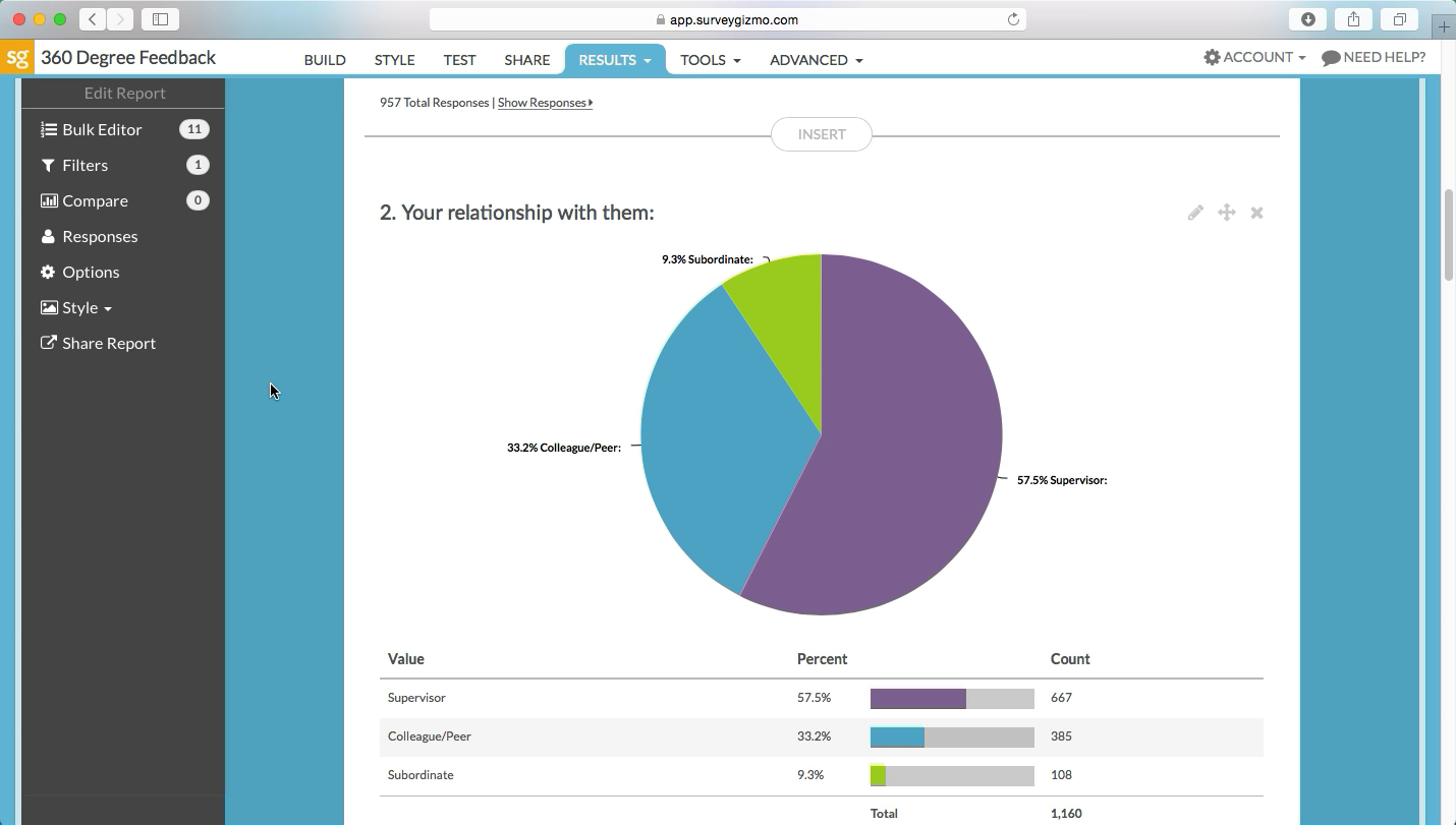 Скриншот (снимок экрана) Surveygizmo