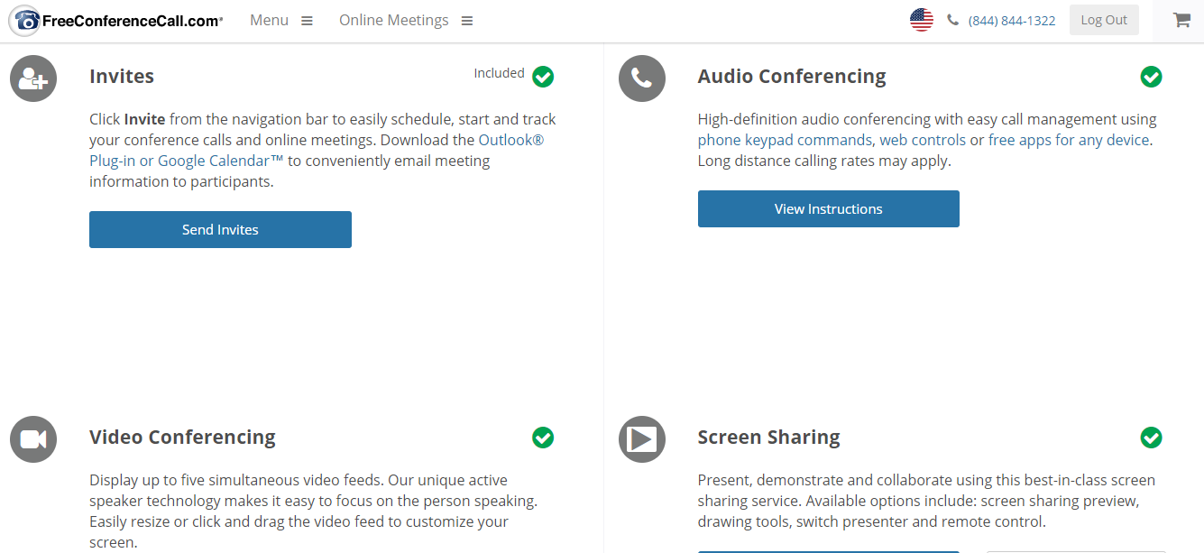 Скриншот (снимок экрана) FreeConferenceCall.com