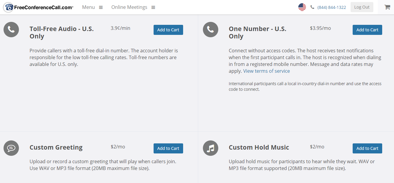 Скриншот (снимок экрана) FreeConferenceCall.com