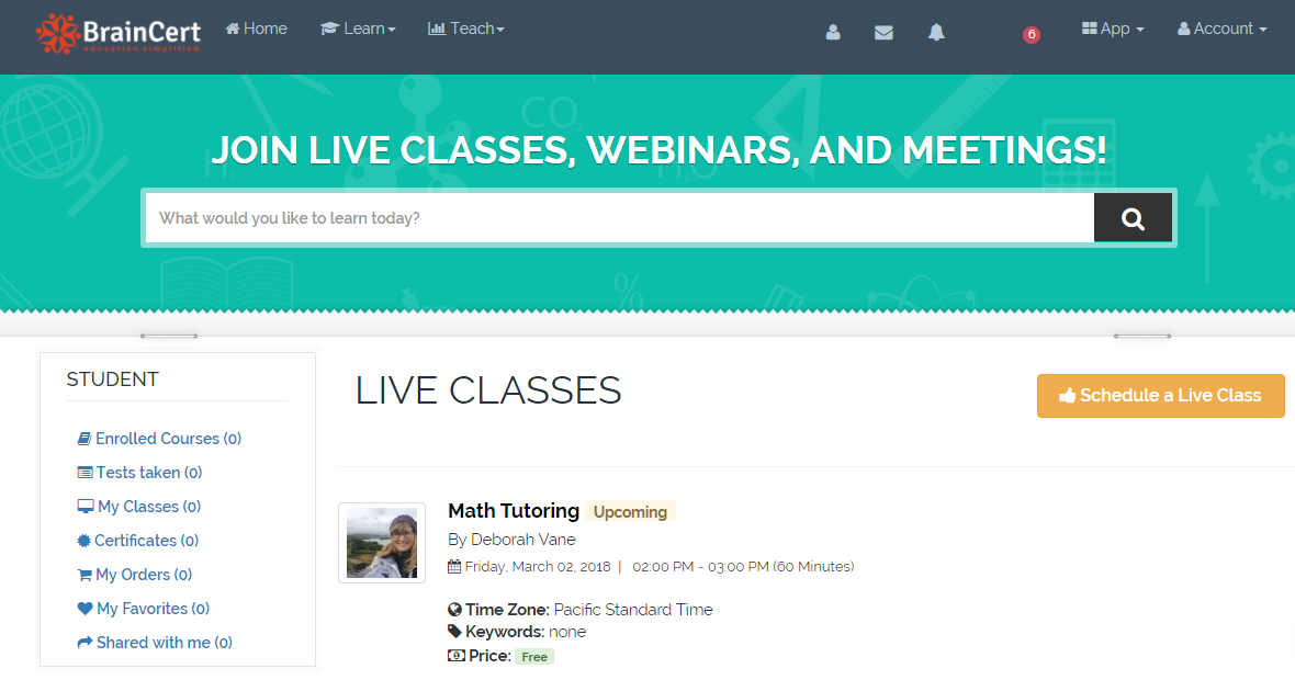Скриншот (снимок экрана) HTML5 Virtual Classroom
