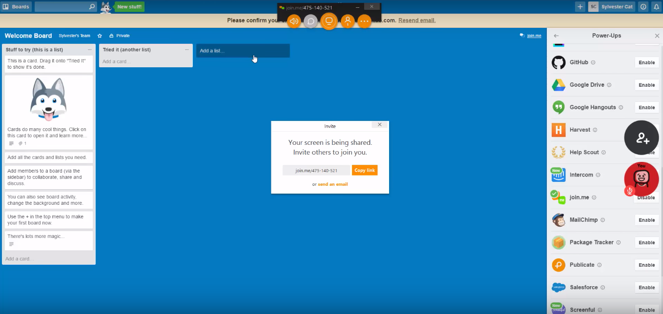 Скриншот (снимок экрана) Join.me