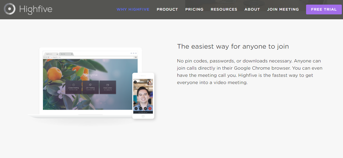 Скриншот (снимок экрана) Highfive