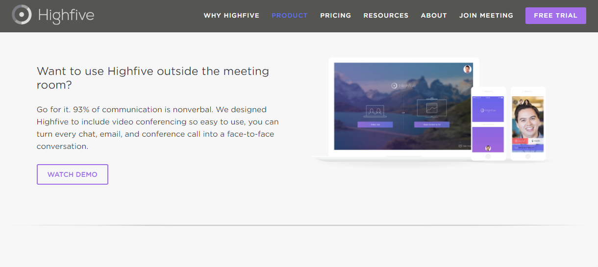 Скриншот (снимок экрана) Highfive
