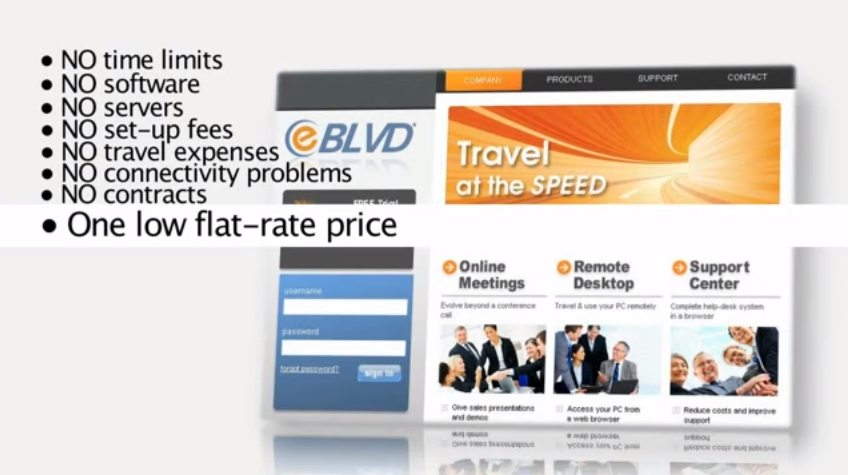 Скриншот (снимок экрана) eBLVD Online Meetings