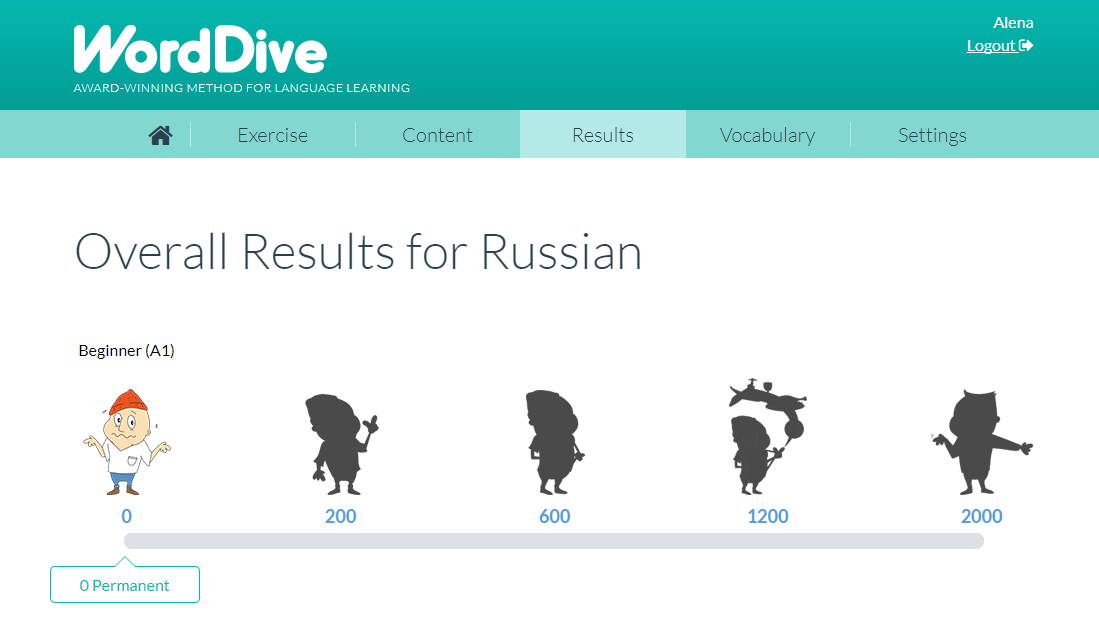Скриншот (снимок экрана) WordDive