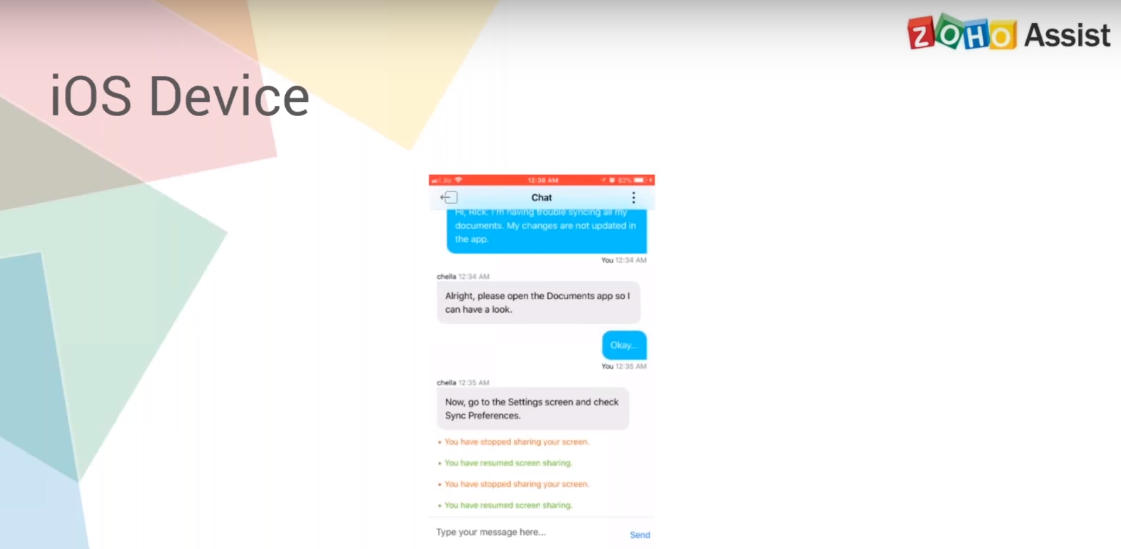 Скриншот (снимок экрана) Zoho Assist