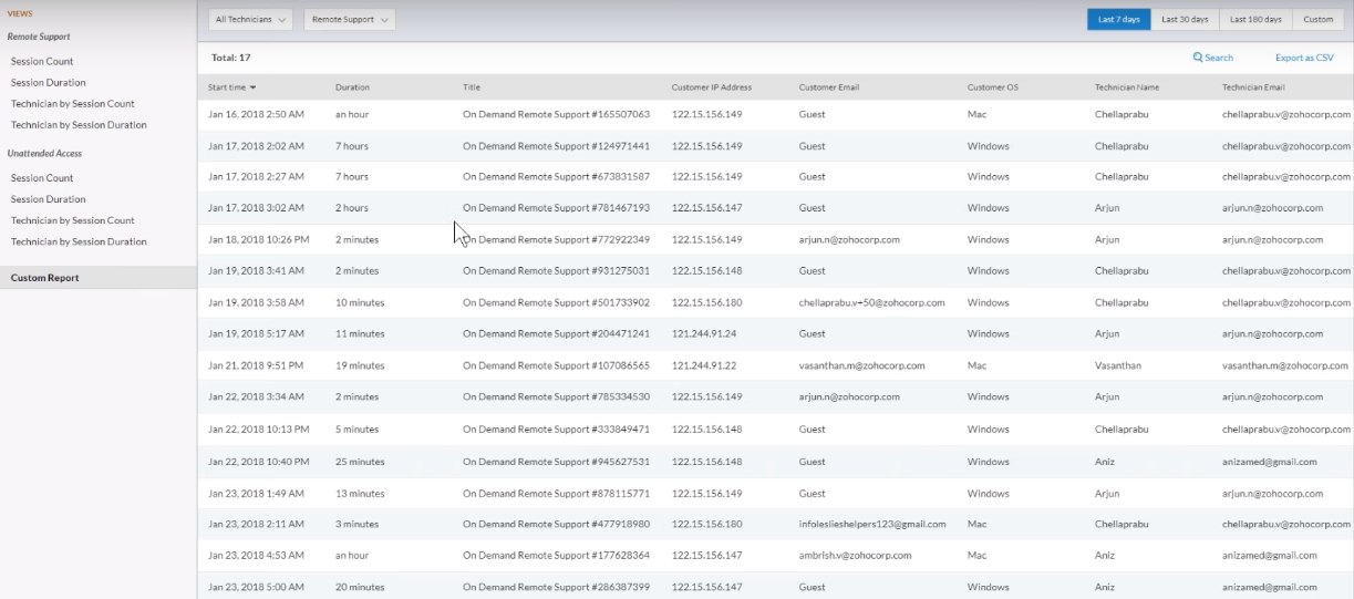 Скриншот (снимок экрана) Zoho Assist