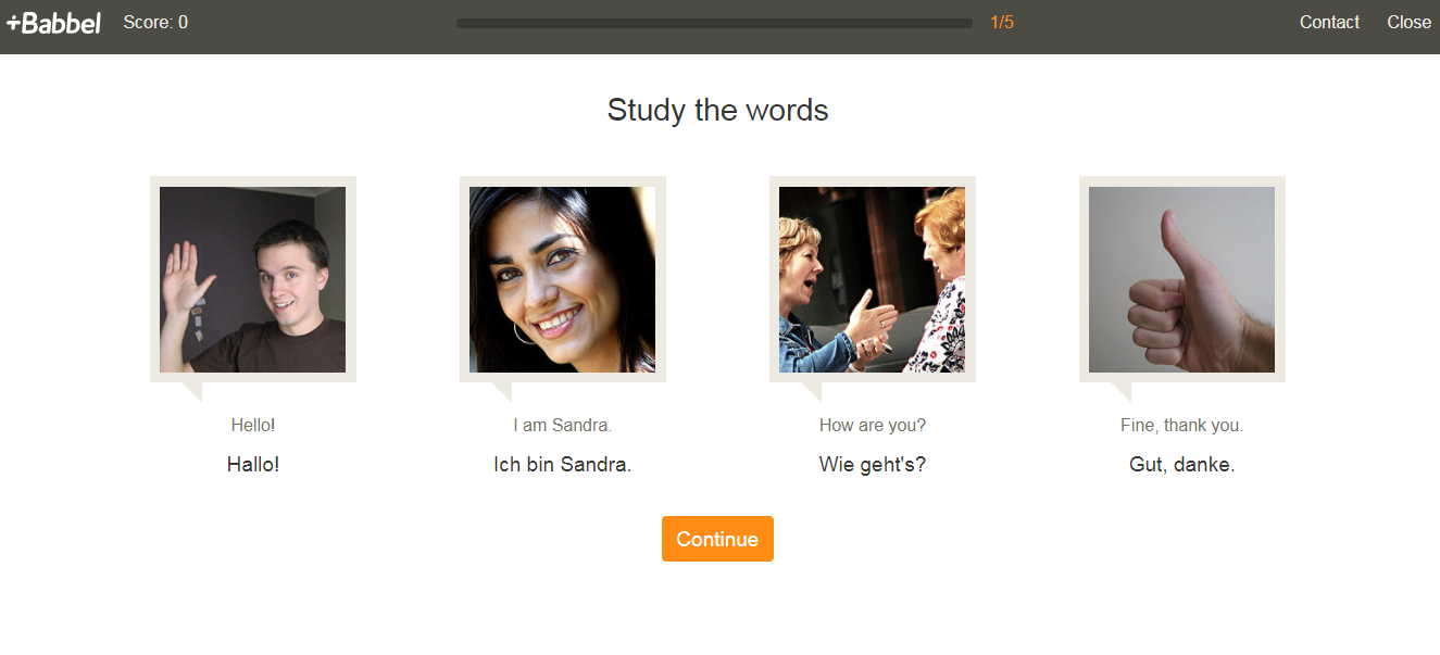 Скриншот (снимок экрана) Babbel