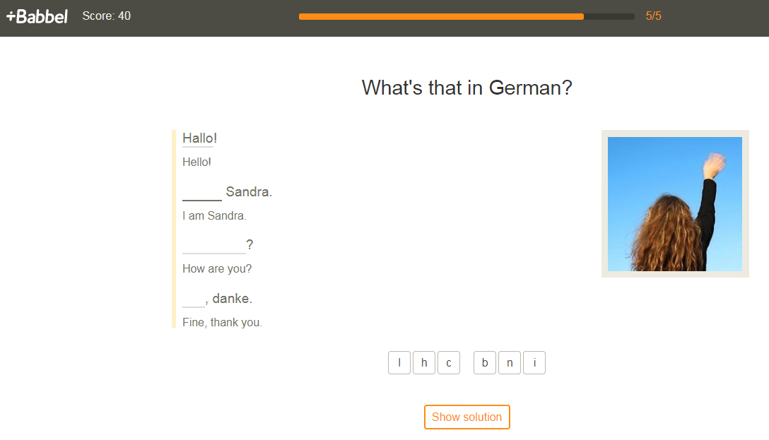 Скриншот (снимок экрана) Babbel