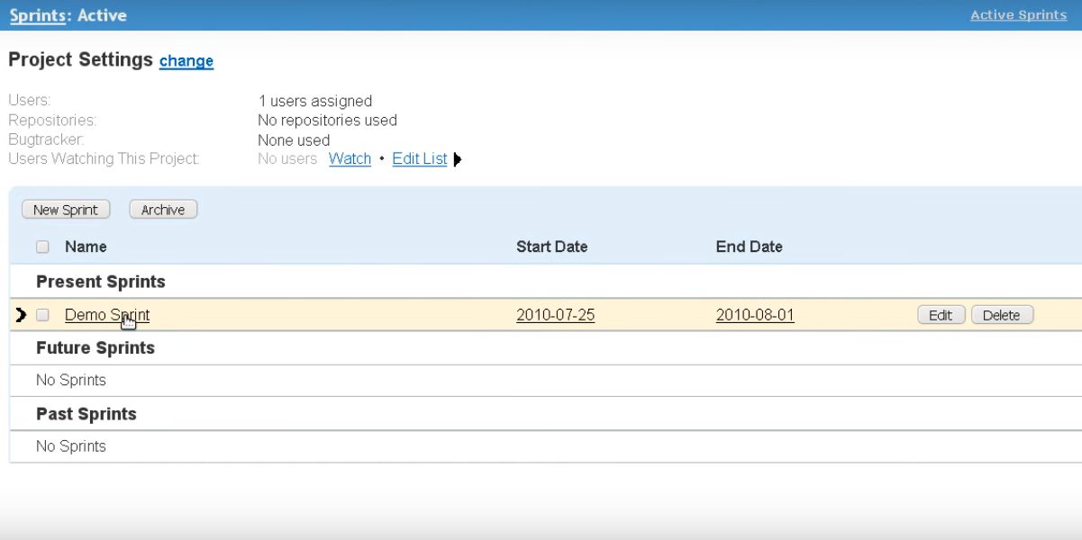 Скриншот (снимок экрана) Acunote